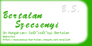 bertalan szecsenyi business card